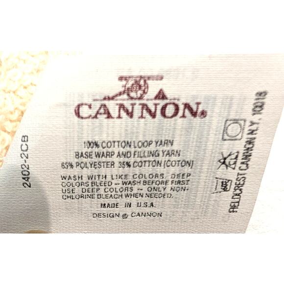 Vintage Cannon Christmas Bears Hand Towes Set of 2 Cotton Cream Red Green 25x16 - Picture 6 of 8